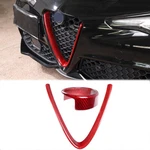 Red Carbon Front Grille Shape Cover+logo Ring Trim For Alfa Romeo Giulia 17-24 New. Price: $101.98.