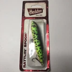 Heddon Rattlin' Spook Fluorescent Green Craw Fishing Crankbait Vintage New. Price: $14.72.